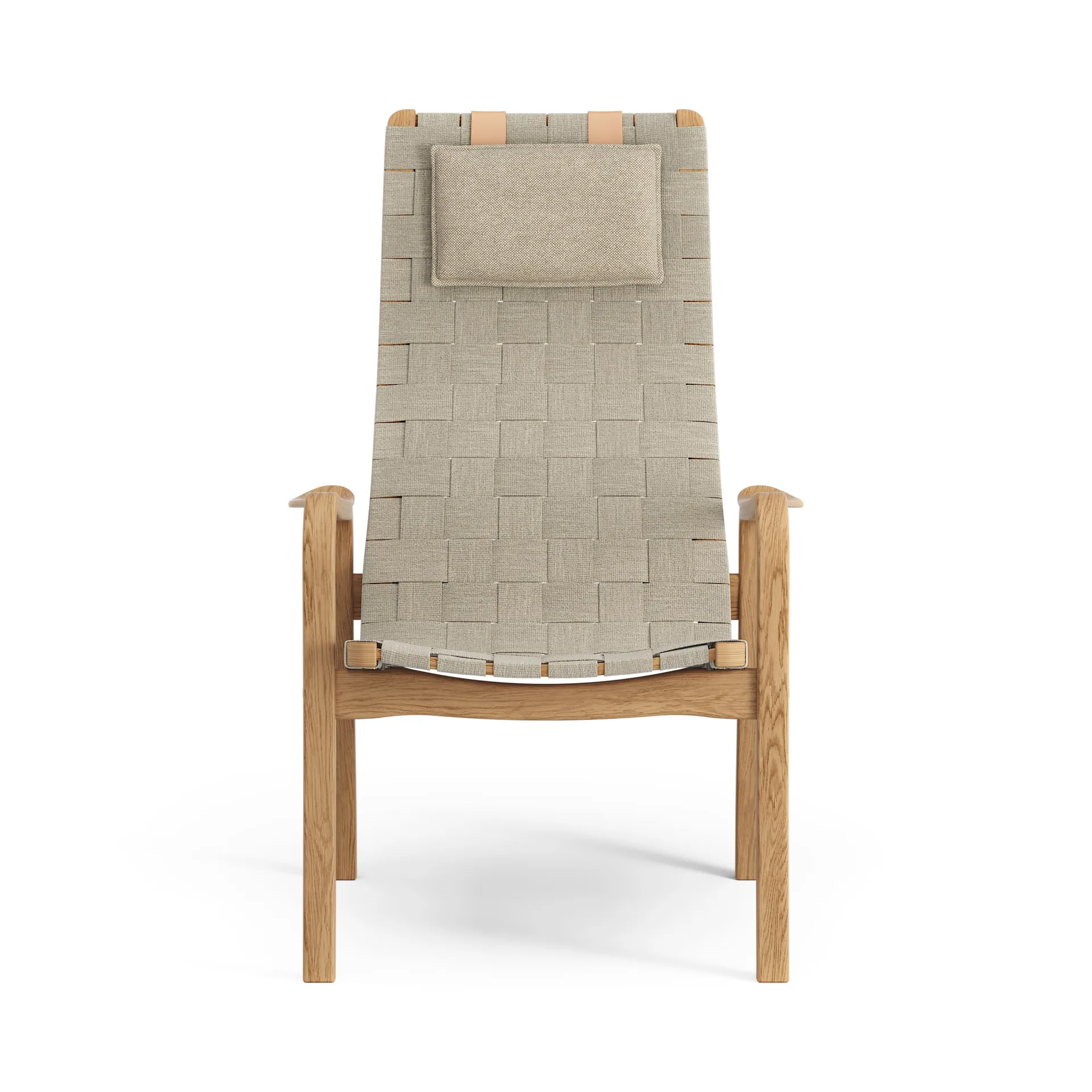 Primo lænestol høj med nakkepude olieret eg, Natur Swedese