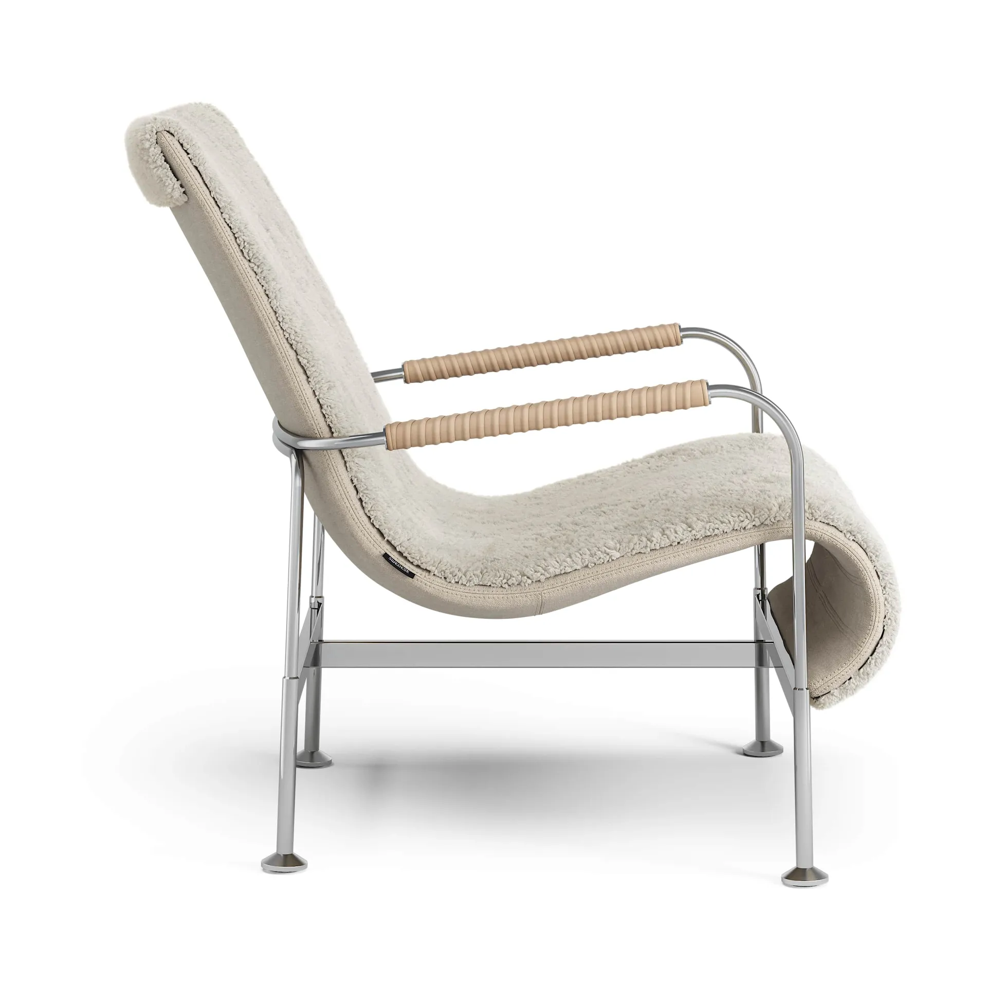 Serpentine lænestol, Fåreskind Moonlight-krom-Tärnsjö Nature Swedese