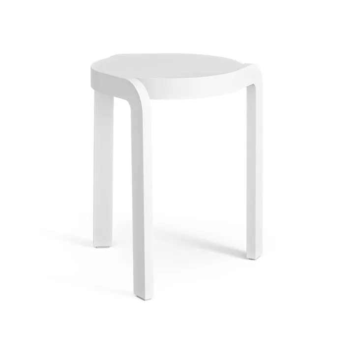Spin rund skammel H44 cm - Ask hvidglaseret, Ø32x44 cm - Swedese