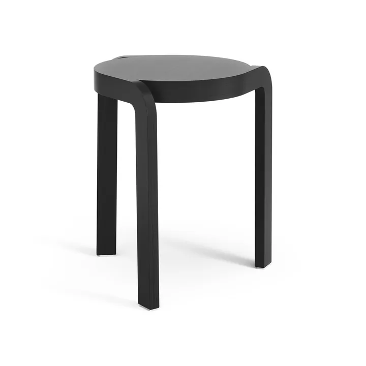 Spin rund skammel H44 cm - Ask sortglaseret, Ø32x44 cm - Swedese