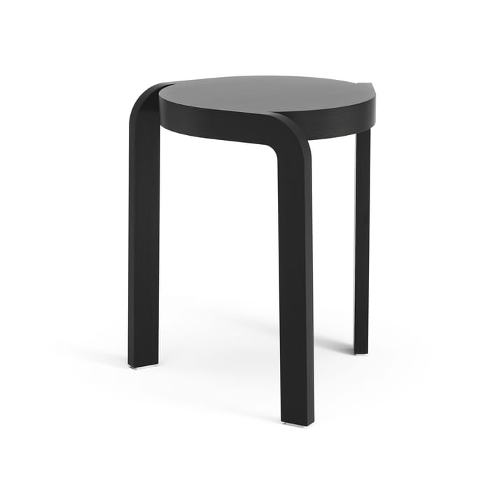 Spin taburet H44 cm, Ask sortglaseret Swedese