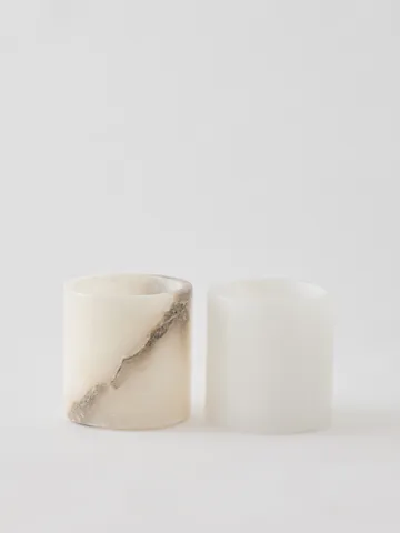 Alabaster lysestage - Hvid-beige, XS 7,5 cm - Tell Me More