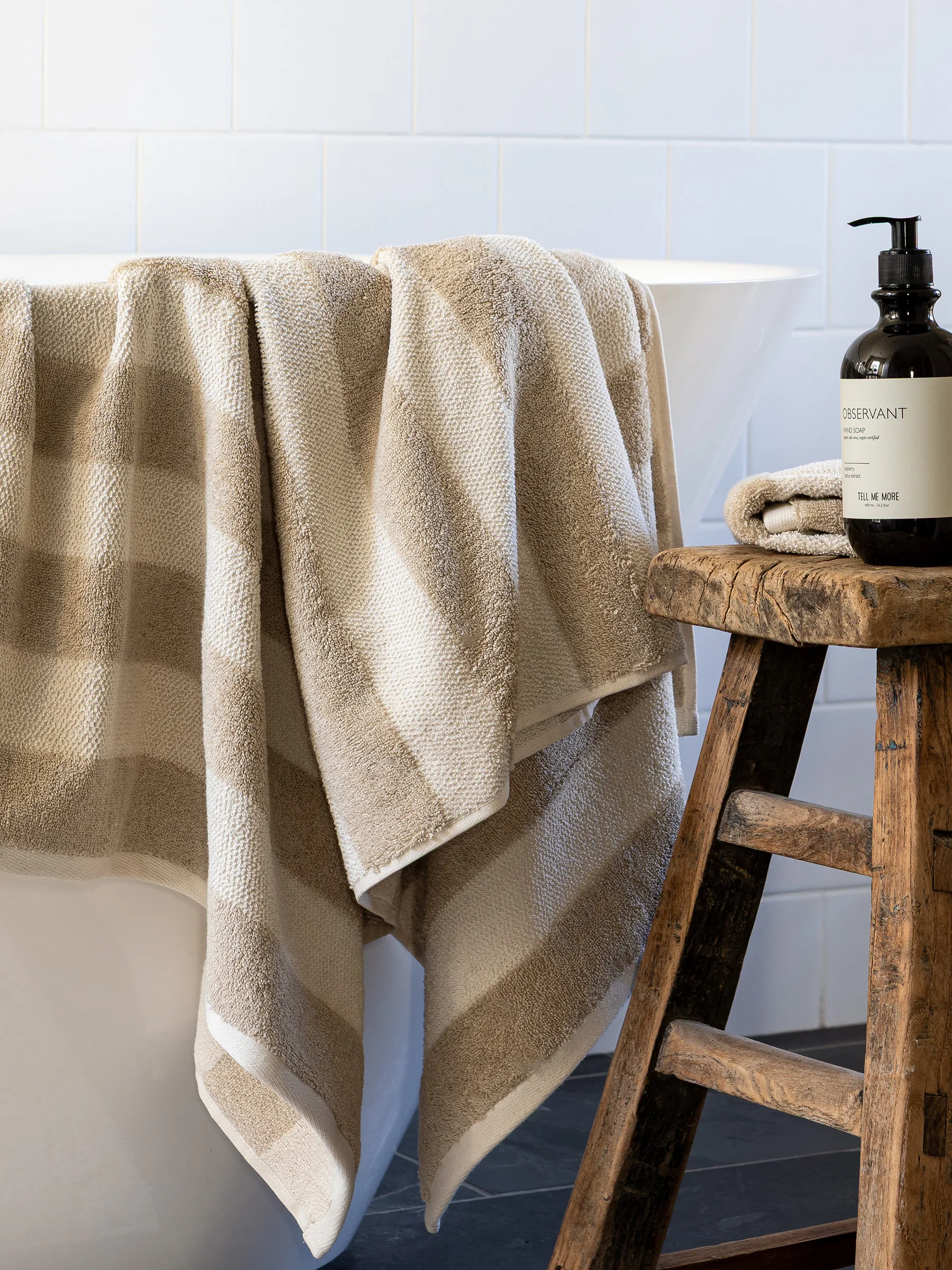 Cleo badehåndklæde 70x140 cm, Beige Tell Me More