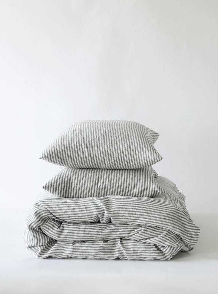 Dynebetræk hør 220x240 cm, Grey/White Tell Me More