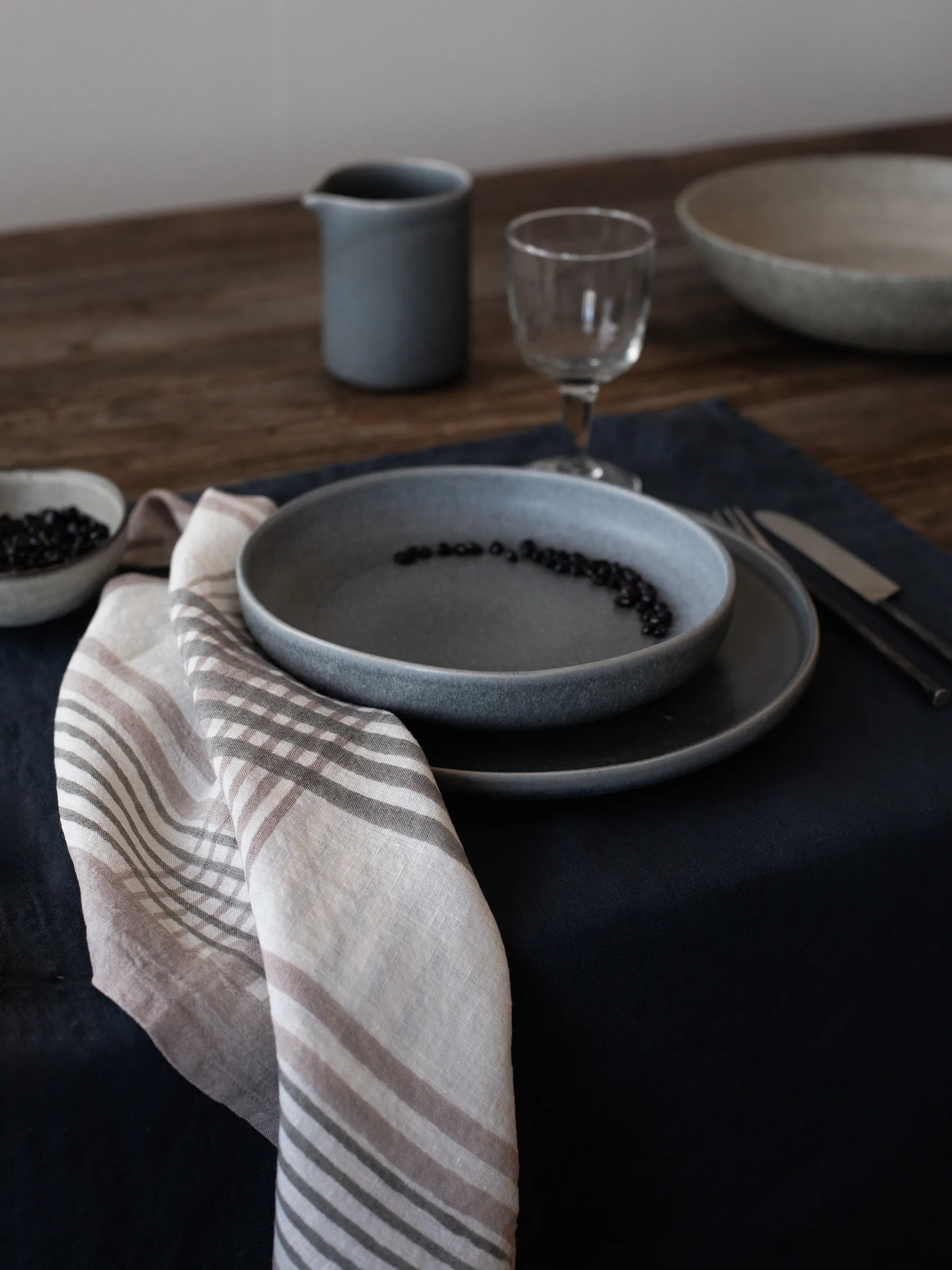 Ella serviet 50x50 cm, Grey checkered Tell Me More