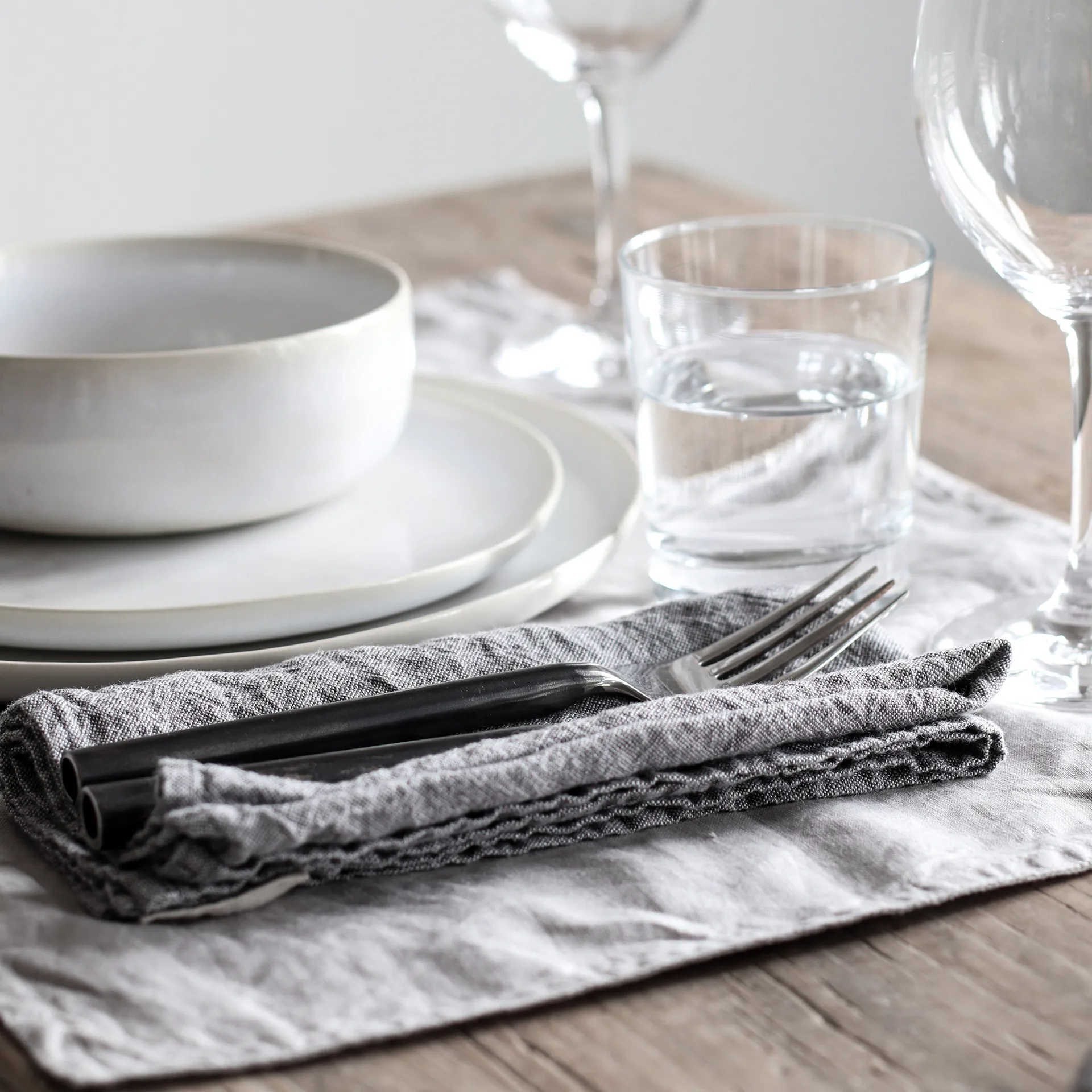 Julian serviet hør 42x42 cm, Grå Tell Me More