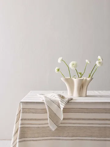 Noah borddug - Beige stripe, 145x270 cm - Tell Me More