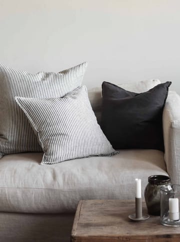 Stonewashed hør pudebetræk 65x65 cm - Grey/White - Tell Me More