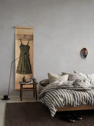 Tell Me More striped dynebetræk bomuld - Olive, 140x200 cm - Tell Me More