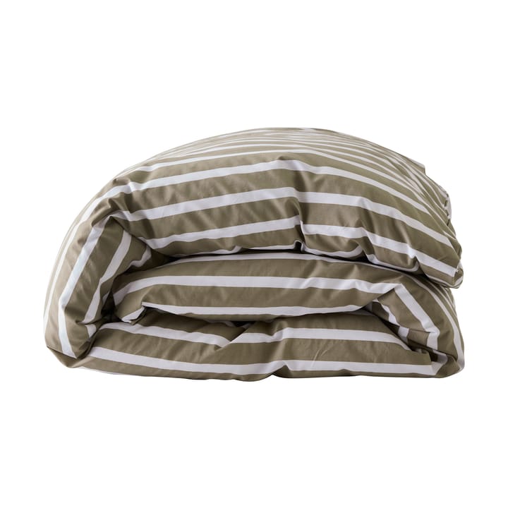 Tell Me More striped dynebetræk bomuld - Olive, 240x220 cm - Tell Me More