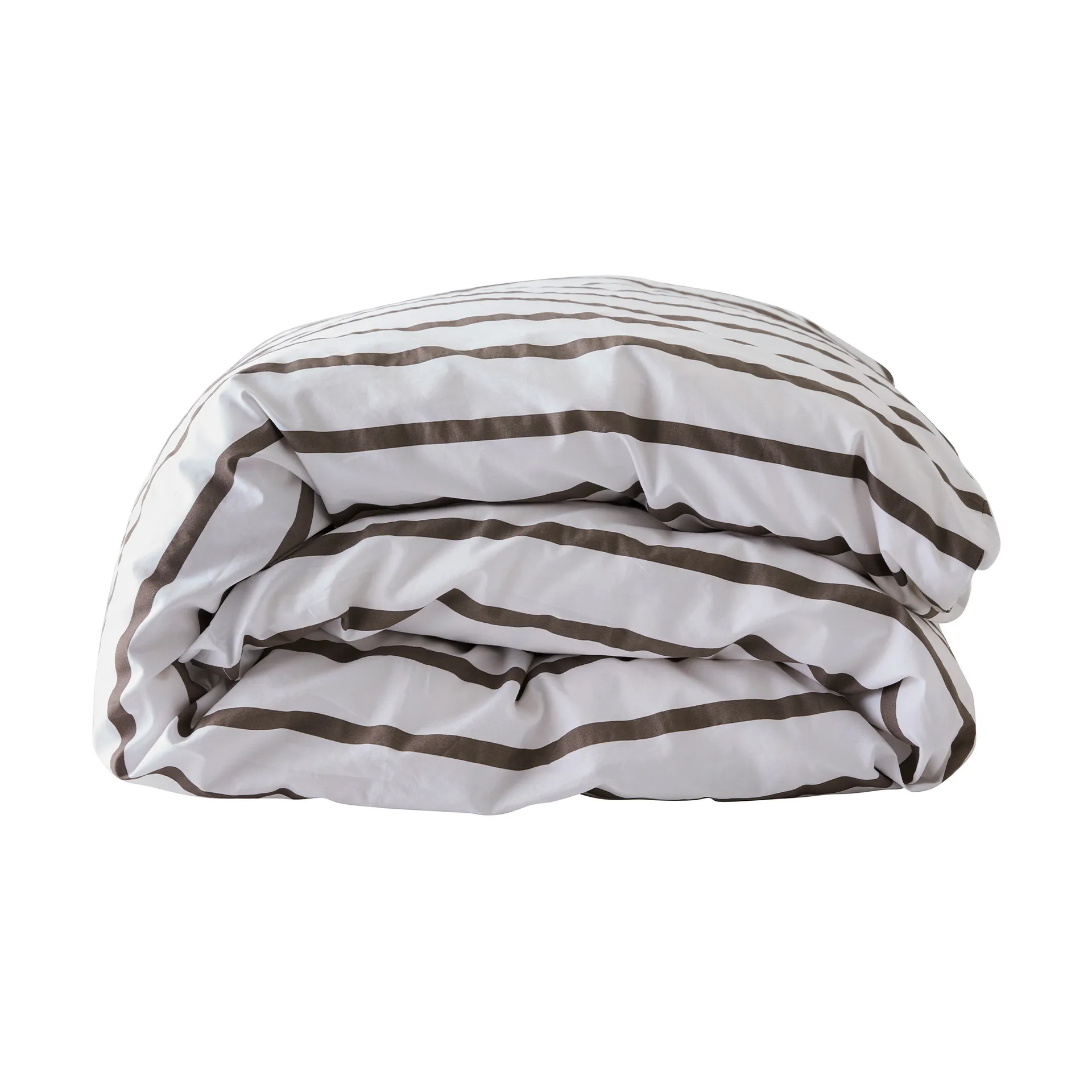 Tell Me More striped dynebetræk bomuld, Taupe, 140x200 cm Tell Me More