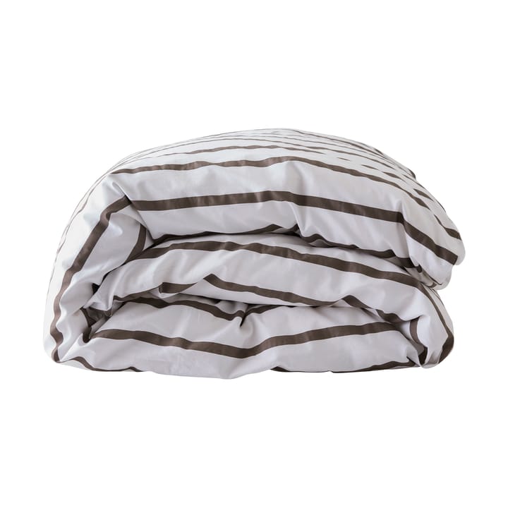 Tell Me More striped dynebetræk bomuld - Taupe, 140x200 cm - Tell Me More