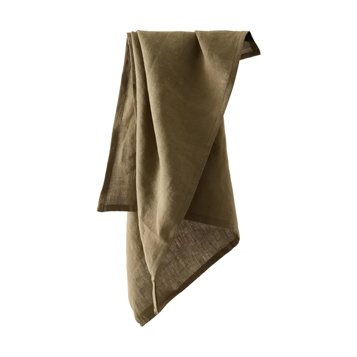 Tell Me More viskestykke hør 50x70 cm - Dark olive green - Tell Me More