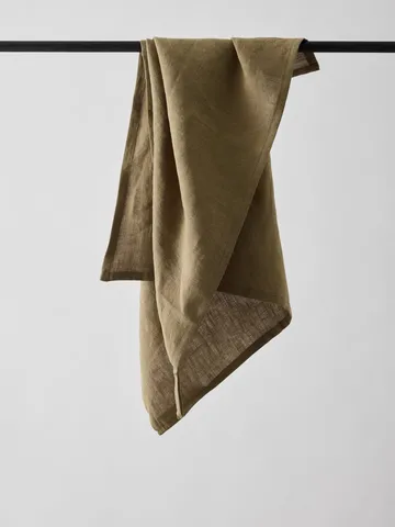 Tell Me More viskestykke hør 50x70 cm - Dark olive green - Tell Me More