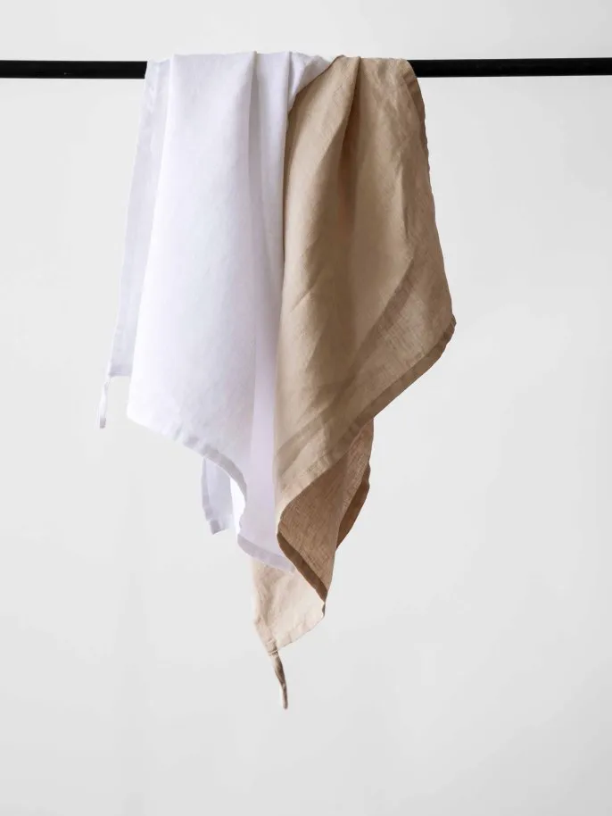 Tell Me More viskestykke hør 50x70 cm, Sand Tell Me More