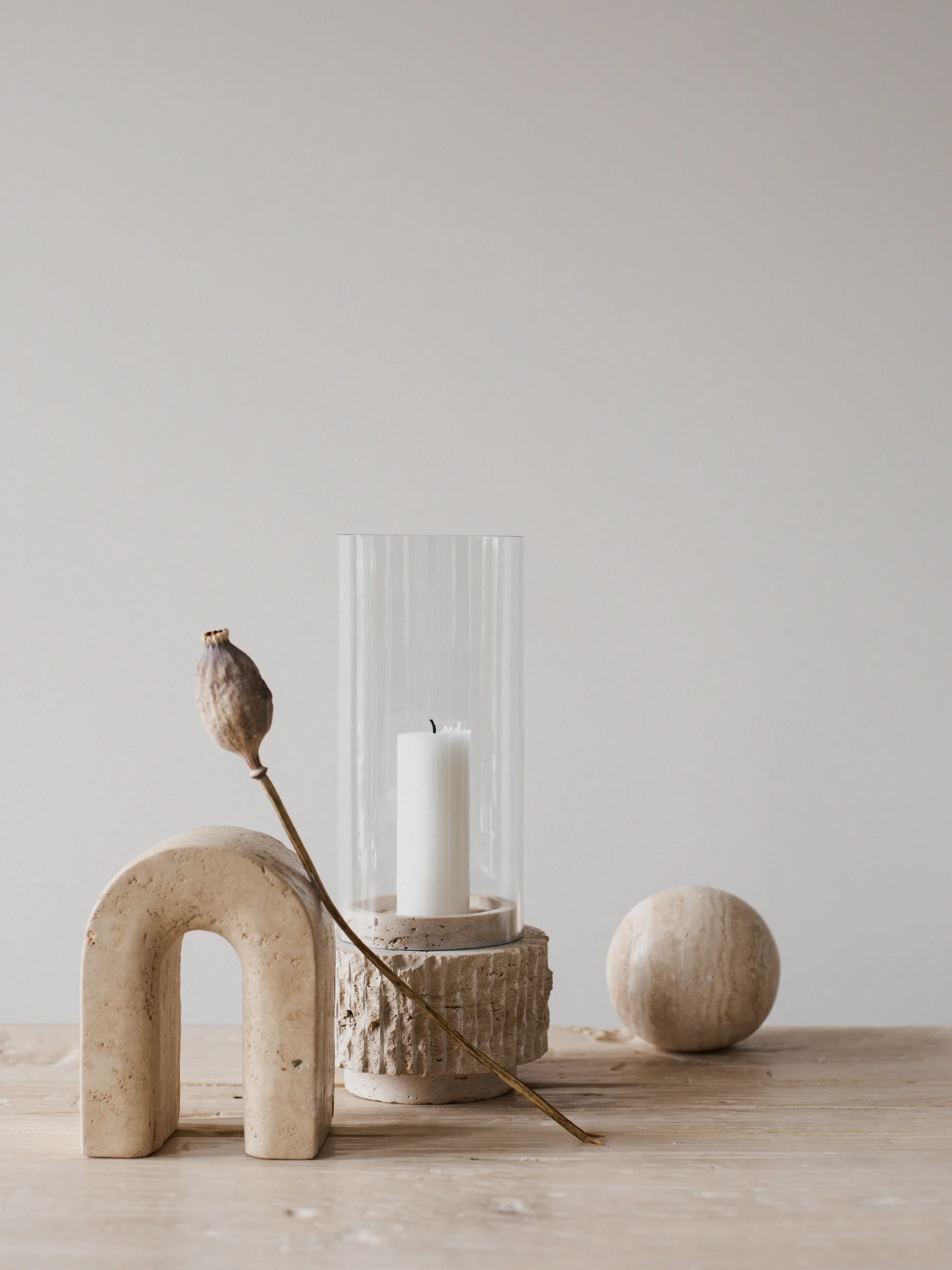 Travertine bogstøtte, 15 cm Tell Me More