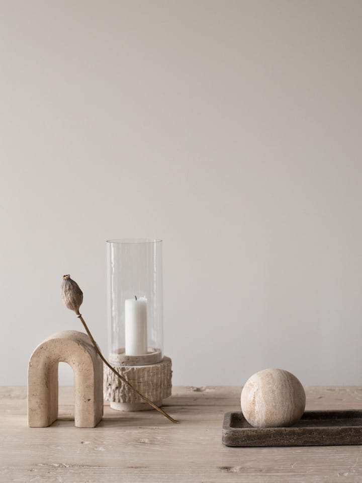 Travertine dekorationsbakke 13x25 cm, Brun Tell Me More
