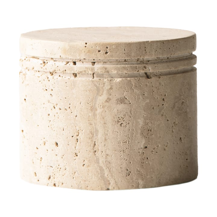 Travertine krukke med låg - Ø13 cm - Tell Me More