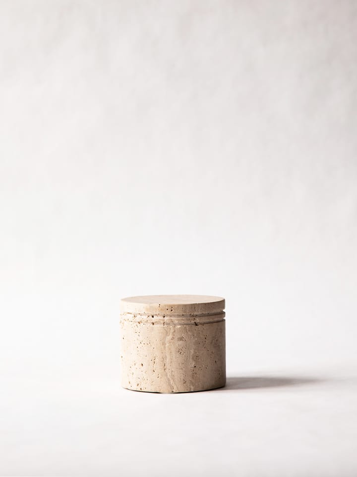 Travertine krukke med låg - Ø13 cm - Tell Me More