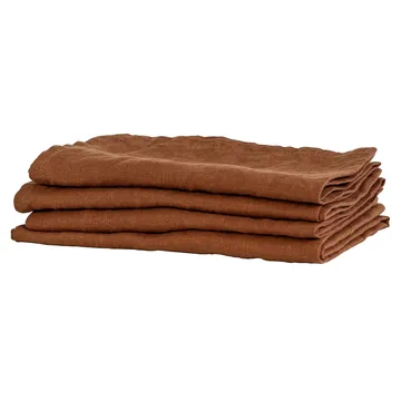 Washed linen stofserviet 45x45 cm - Amber (brun) - Tell Me More