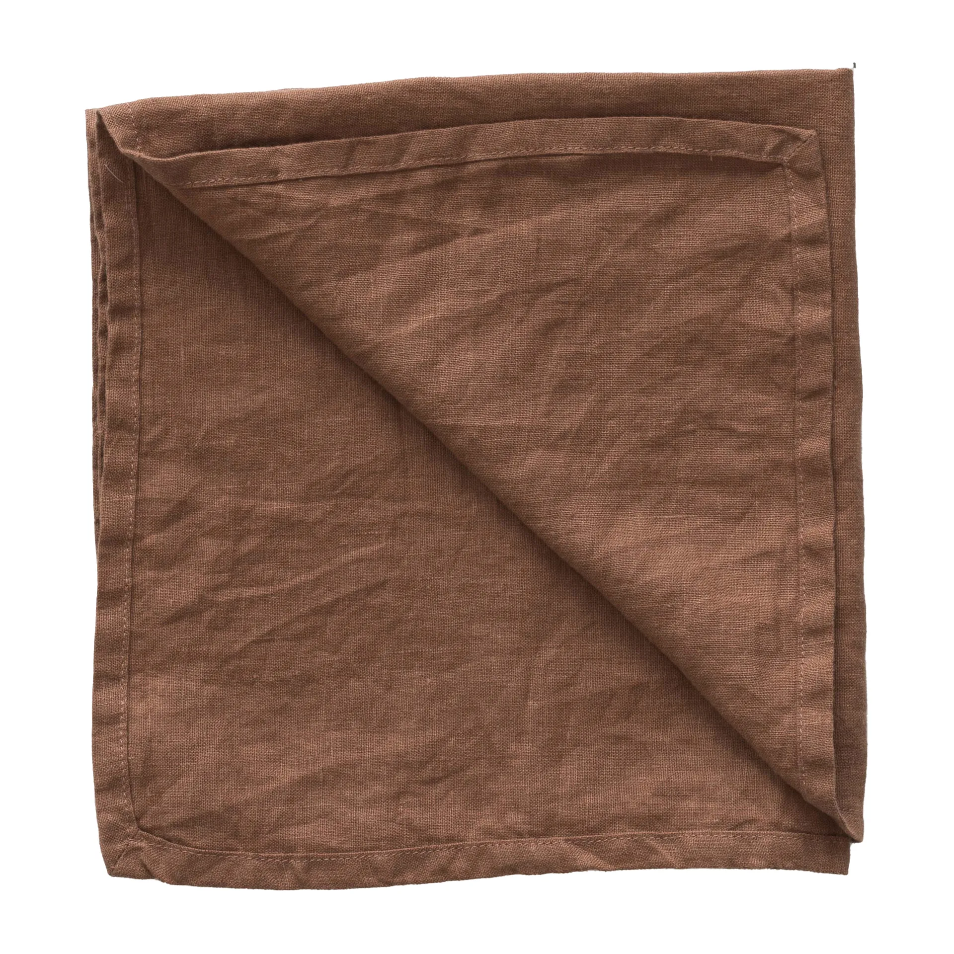 Washed linen stofserviet 45x45 cm, Amber (brun) Tell Me More