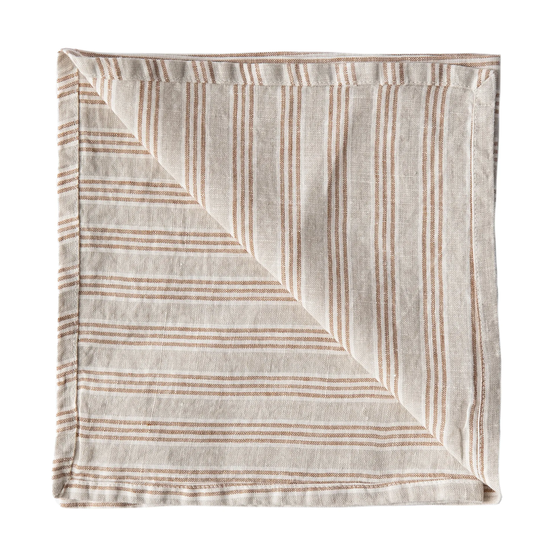 Washed linen stofserviet 45x45 cm, Hazelnut stripe Tell Me More