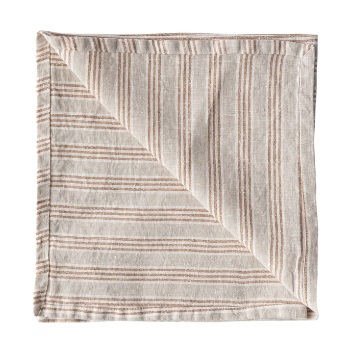 Washed linen stofserviet 45x45 cm - Hazelnut stripe - Tell Me More