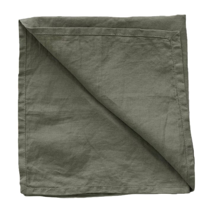 Washed linen stofserviet 45x45 cm - Khaki (grøn) - Tell Me More