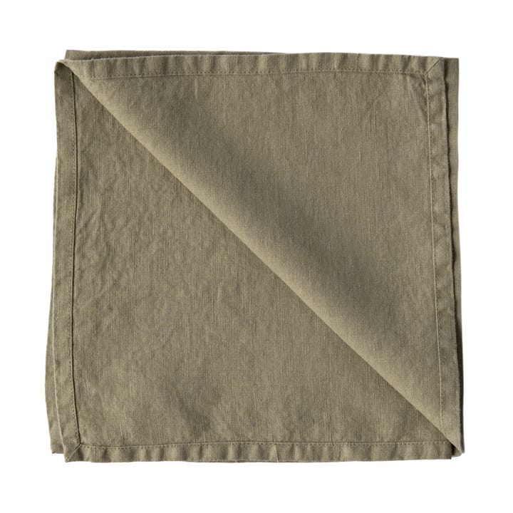 Washed linen stofserviet 45x45 cm - Olive - Tell Me More