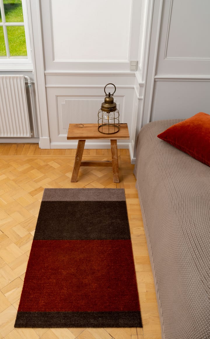 Stripes by tica, horisontal, entrétæppe/løber, Brown/terrakotta 67x120 cm tica copenhagen