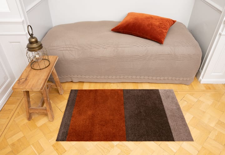 Stripes by tica, horisontal, entrétæppe/løber, Brown/terrakotta 67x120 cm tica copenhagen