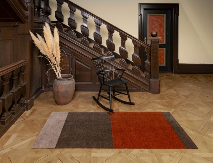 Stripes by tica, horisontal, entrétæppe/løber, Brown/terrakotta 90x200 cm tica copenhagen