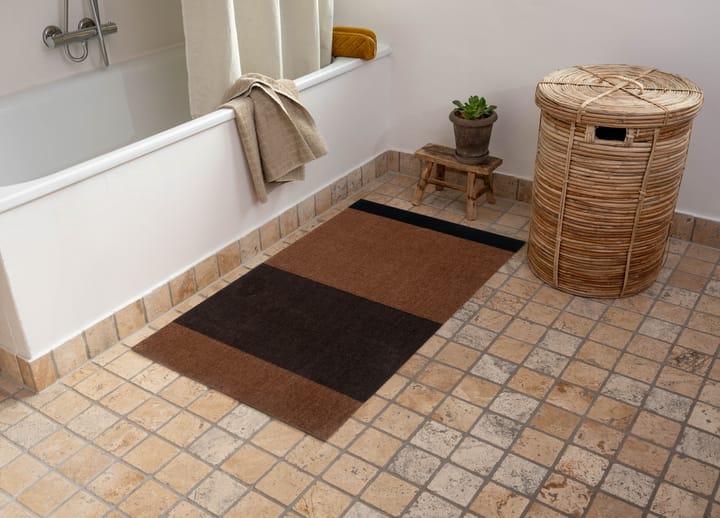Stripes by tica, horisontal, entrétæppe/løber, Cognac-dark brown-black, 67x120 cm tica copenhagen