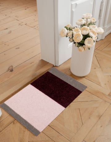 Stripes dørmåtte horisontal - Bordeaux-rose-sand, 40x60 cm - tica copenhagen