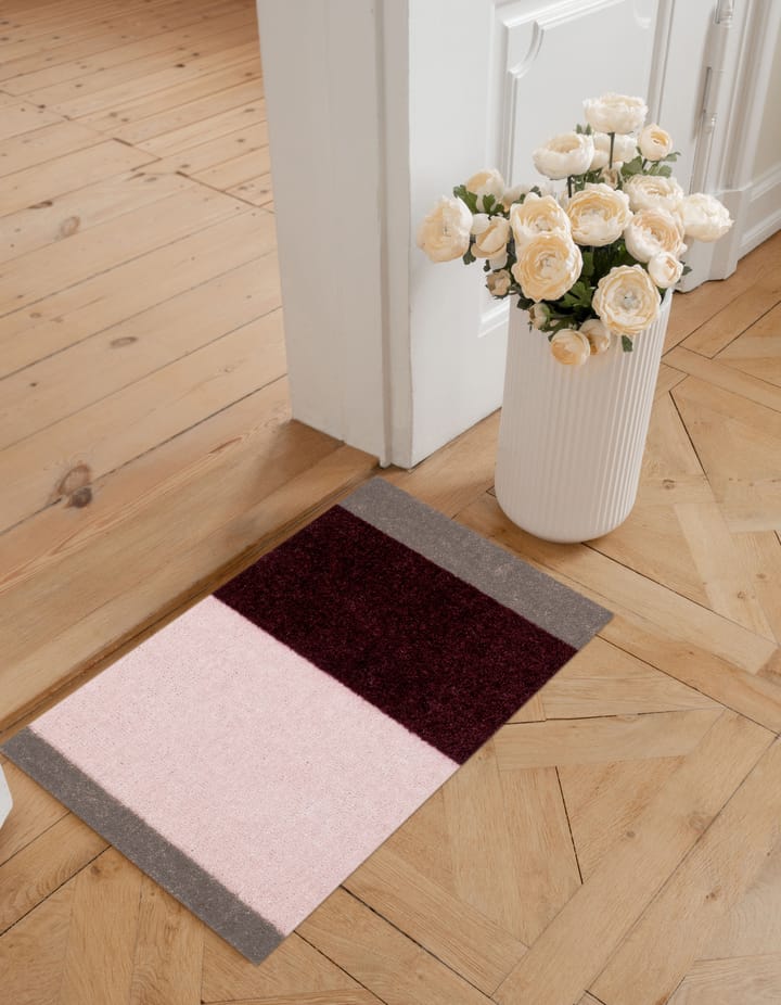 Stripes dørmåtte horisontal, Bordeaux-rose-sand, 40x60 cm tica copenhagen