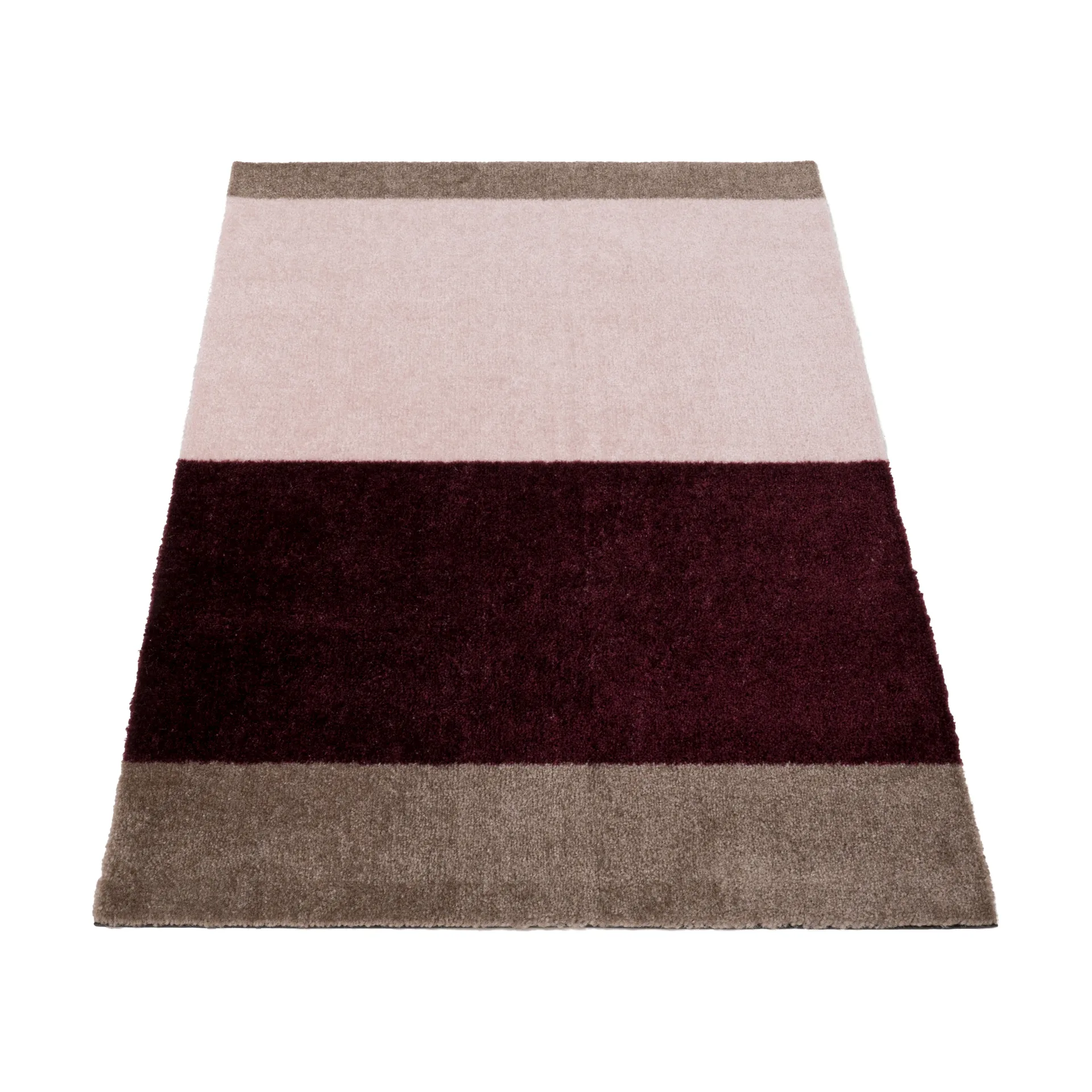 Stripes dørmåtte horisontal, Bordeaux-rose-sand, 60x90 cm tica copenhagen