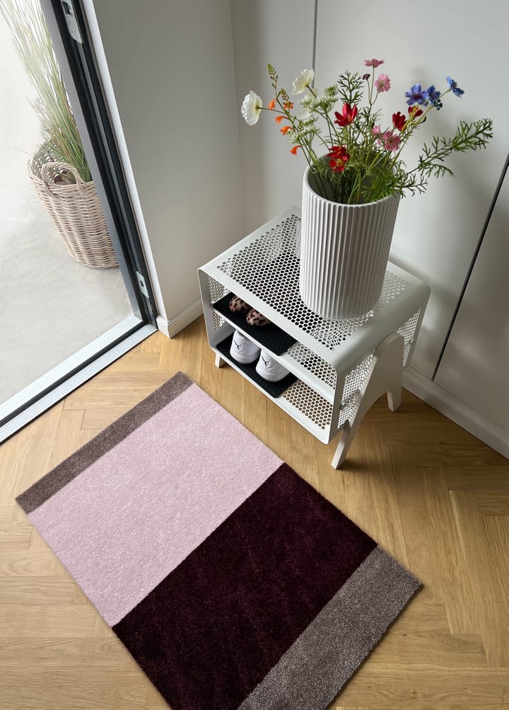 Stripes dørmåtte horisontal, Bordeaux-rose-sand, 60x90 cm tica copenhagen