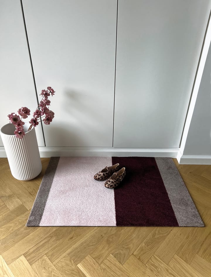 Stripes dørmåtte horisontal, Bordeaux-rose-sand, 60x90 cm tica copenhagen