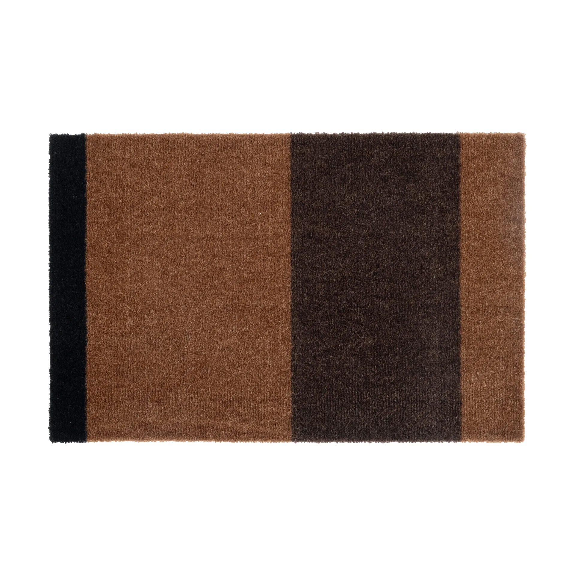 Stripes dørmåtte horisontal, Cognac-dark brown-black, 40x60 cm tica copenhagen