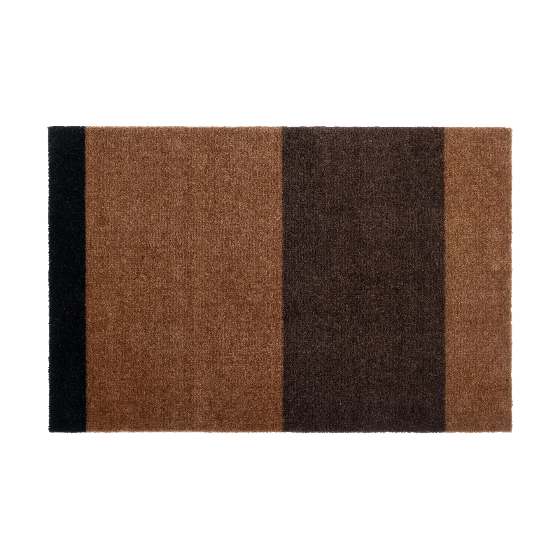 Stripes dørmåtte horisontal, Cognac-dark brown-black, 60x90 cm tica copenhagen