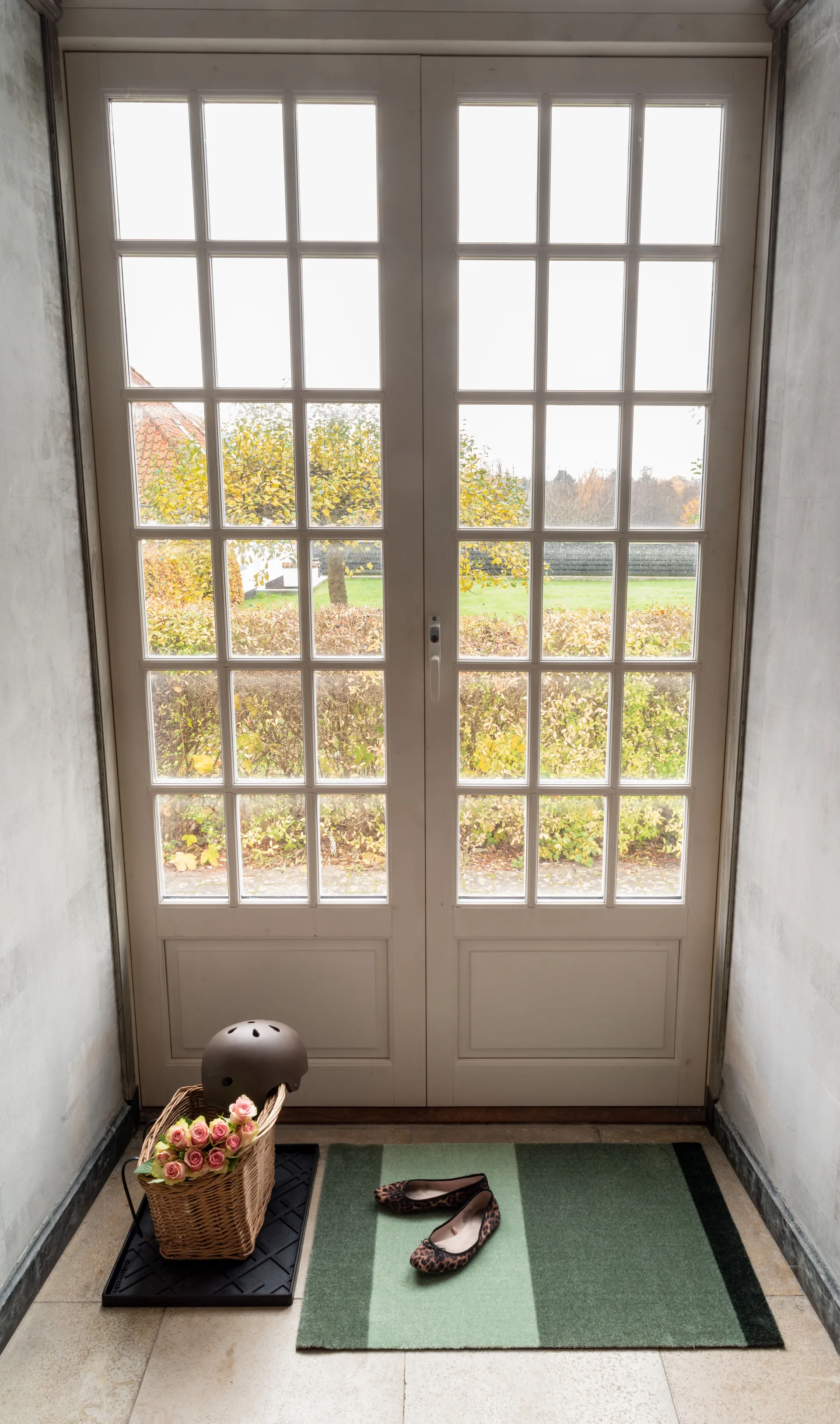 Stripes dørmåtte horisontal, Green, 60x90 cm tica copenhagen