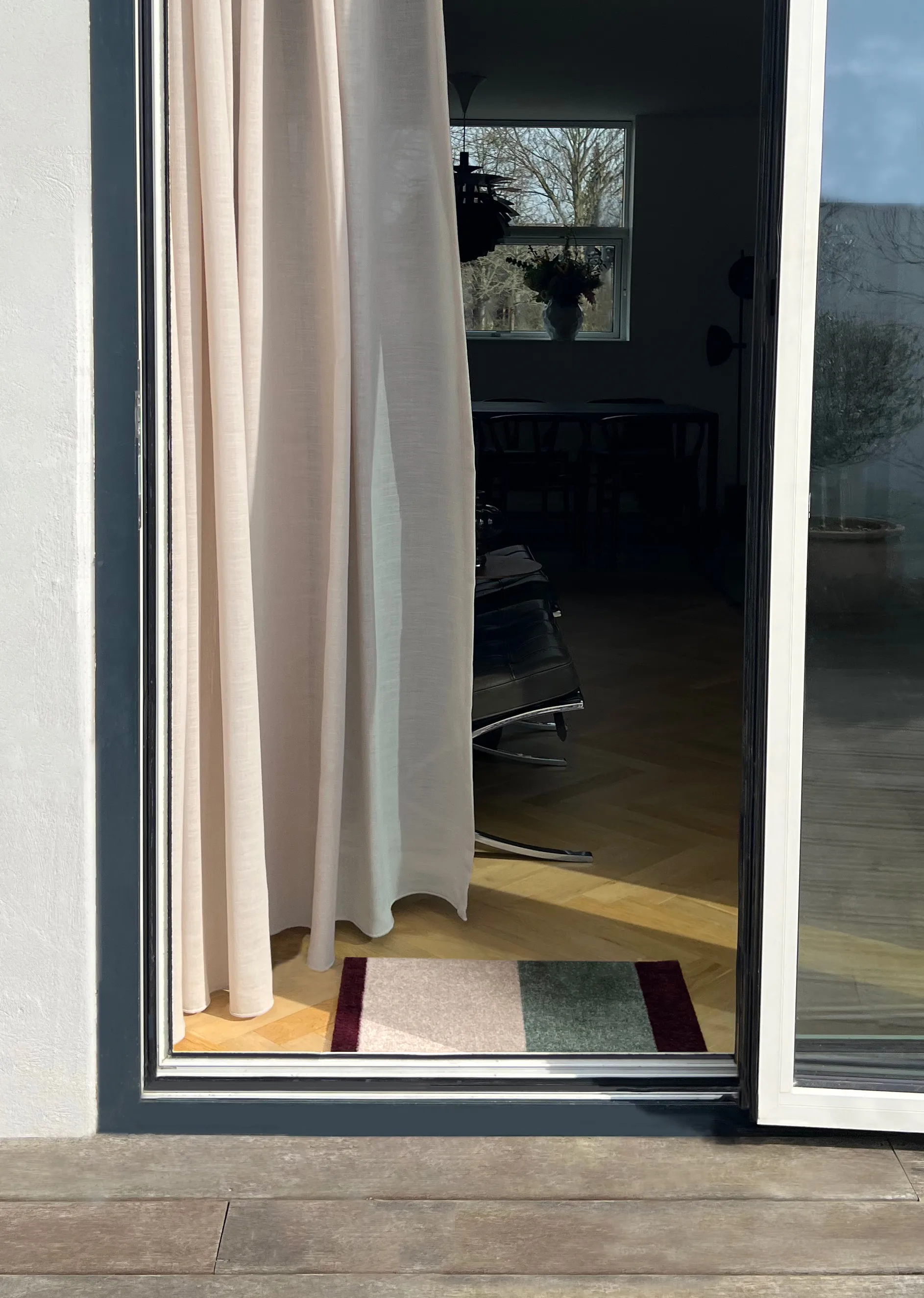 Stripes dørmåtte horisontal, Green-ivory-bordeaux, 40x60 cm tica copenhagen