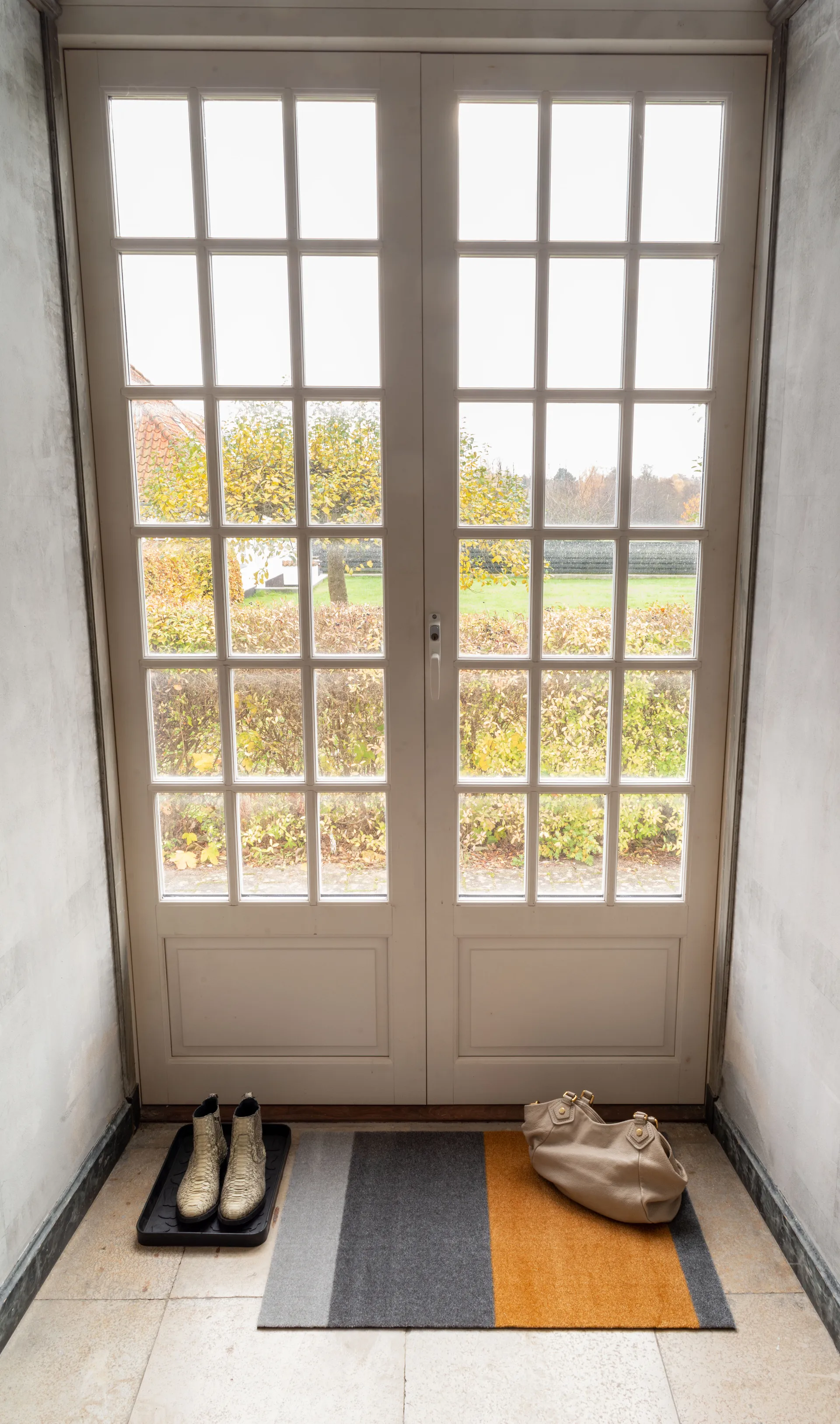 Stripes dørmåtte horisontal, Grey/grey/dijon, 60x90 cm tica copenhagen