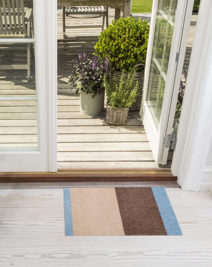Stripes dørmåtte horisontal, Ivory-sand-blue, 40x60 cm tica copenhagen