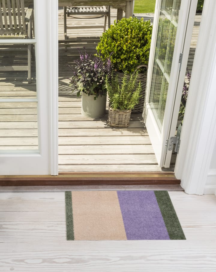 Stripes dørmåtte horisontal, Lilac-ivory-green, 40x60 cm tica copenhagen
