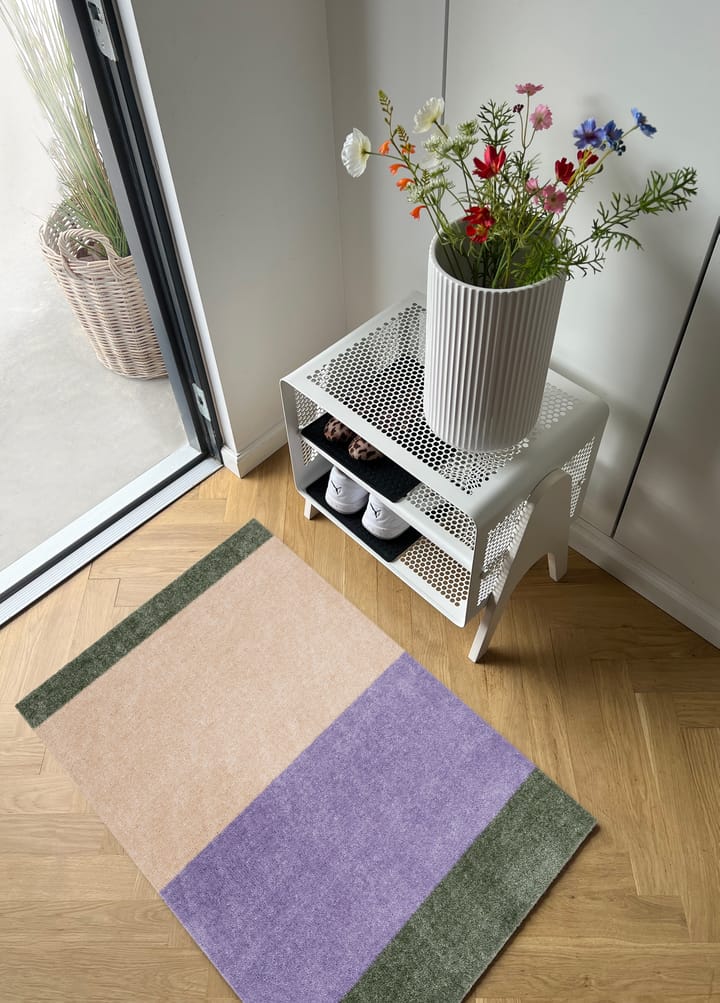 Stripes dørmåtte horisontal, Lilac-ivory-green, 60x90 cm tica copenhagen