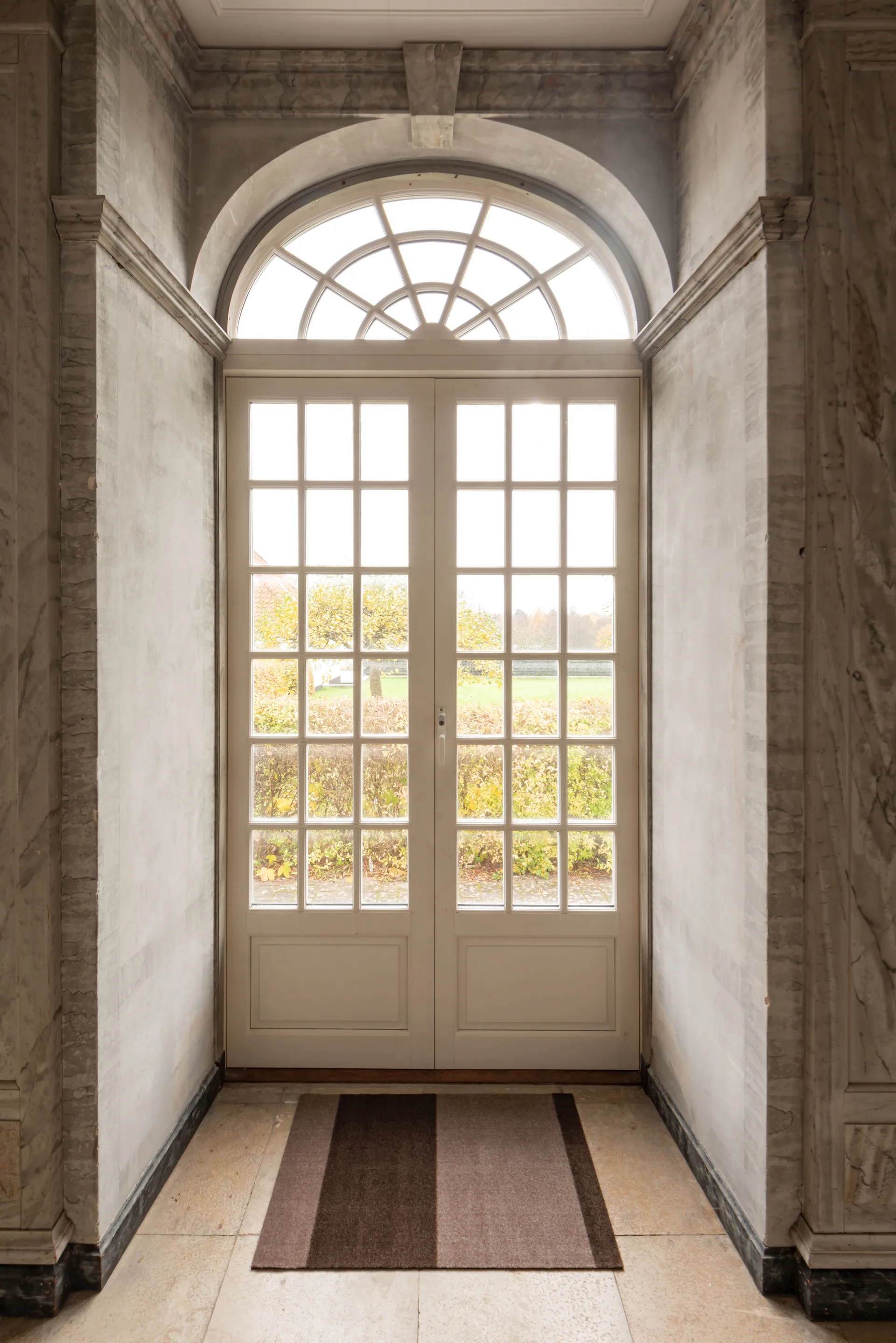 Stripes dørmåtte horisontal, Sand/brown, 60x90 cm tica copenhagen