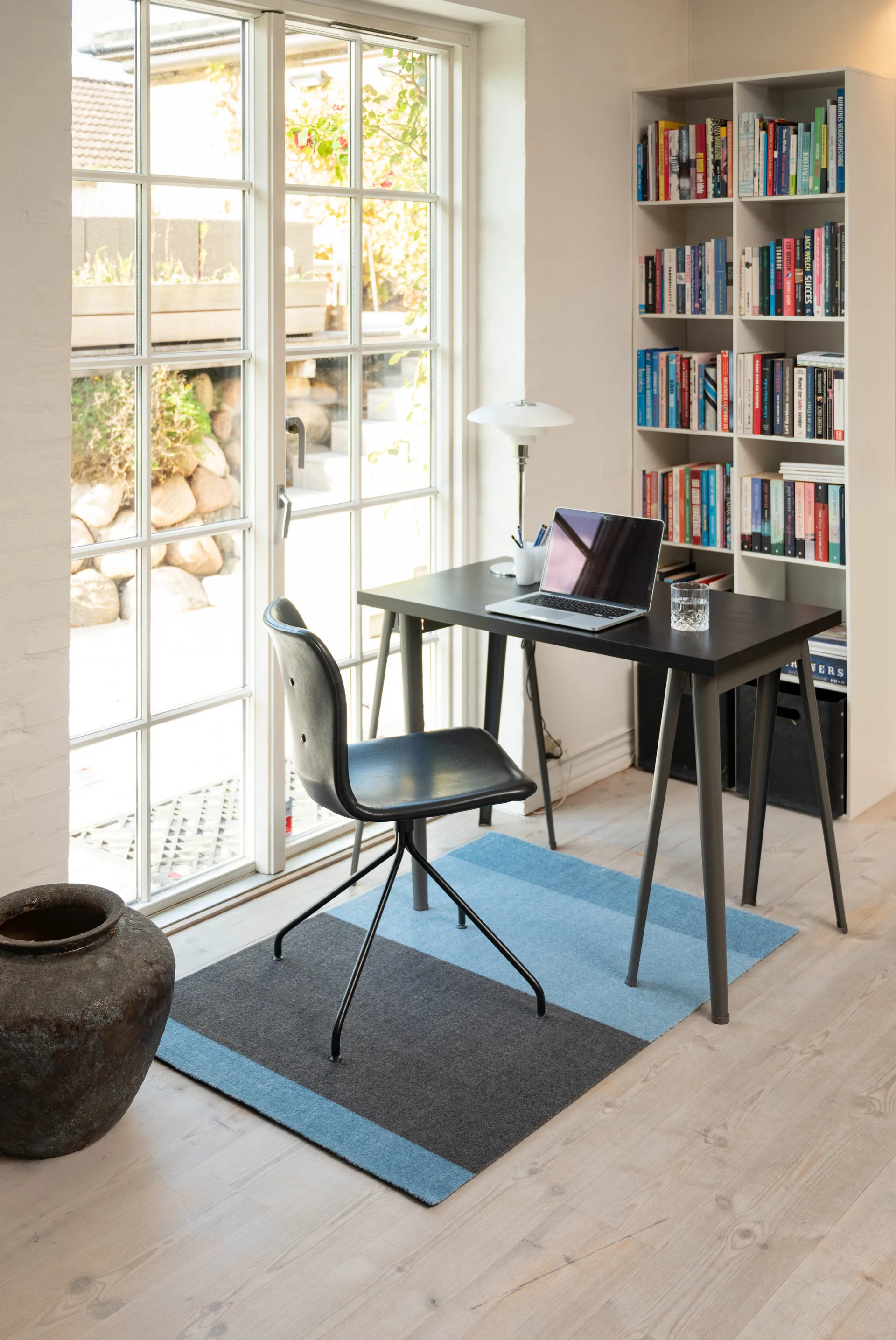 Stripes entrétæppe/løber horisontal, Blue/steel grey, 90x130 cm tica copenhagen