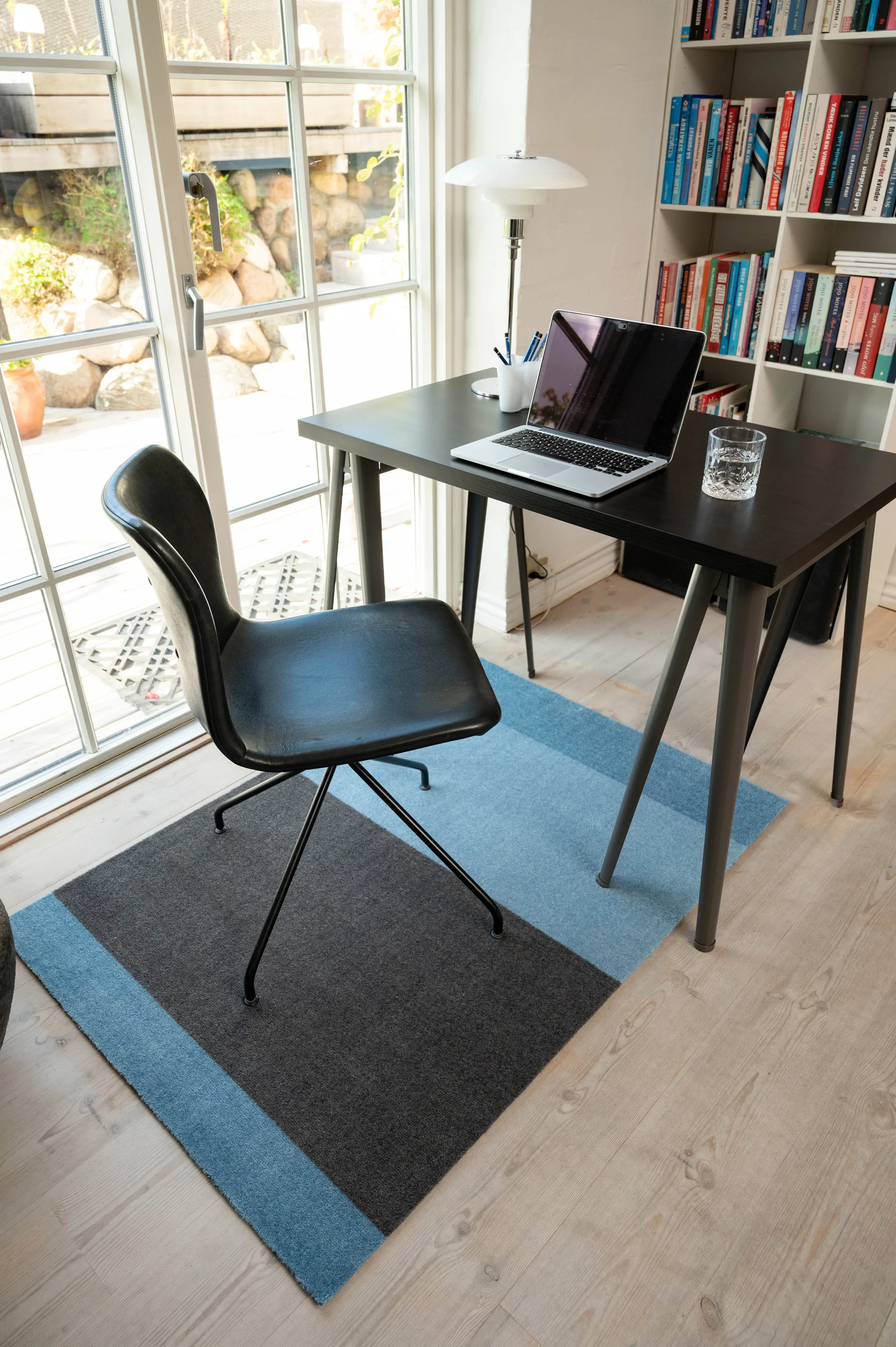 Stripes entrétæppe/løber horisontal, Blue/steel grey, 90x130 cm tica copenhagen