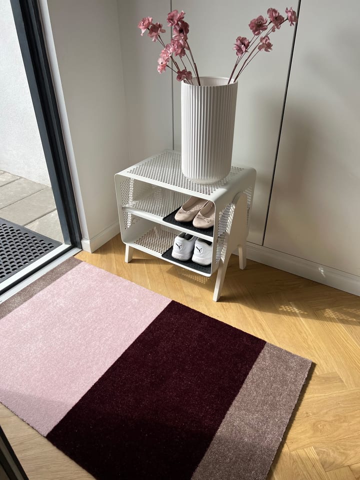 Stripes entrétæppe/løber horisontal, Bordeaux-rose-sand, 67x120 cm tica copenhagen